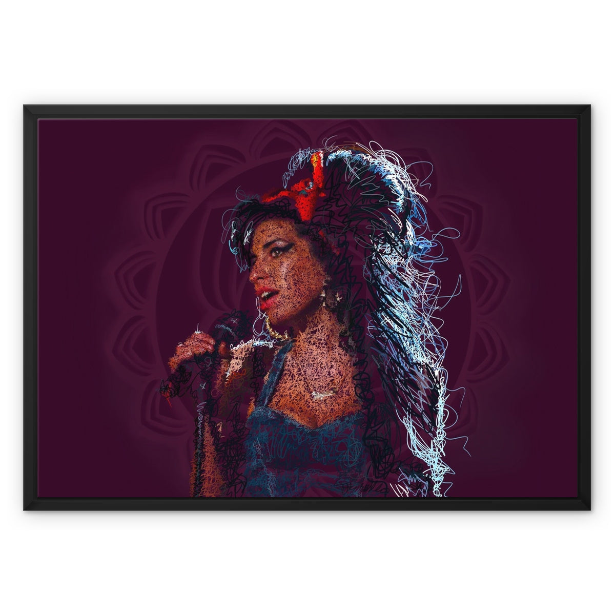Whinehouse Waves Framed Canvas
