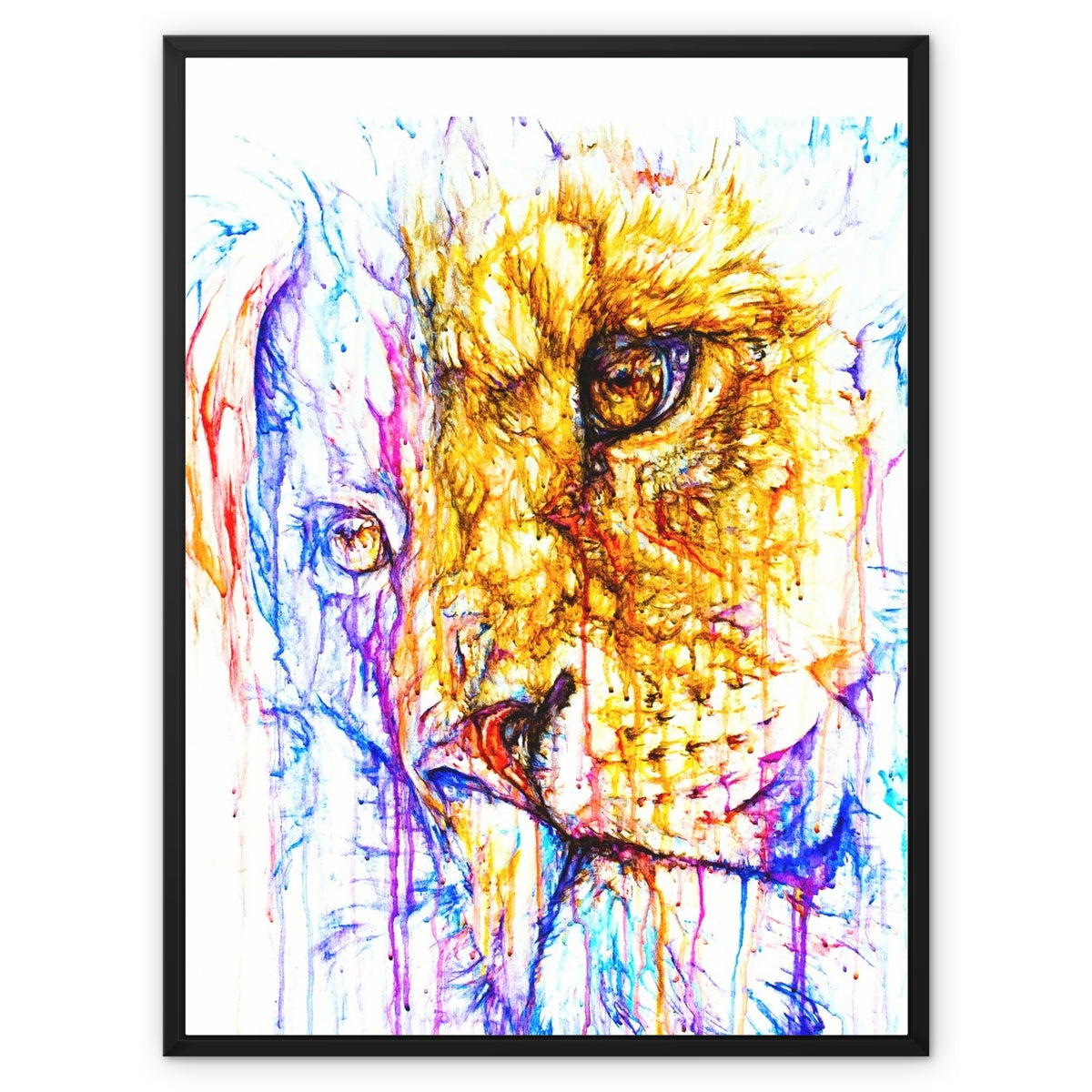 Longing Lionel Framed Canvas