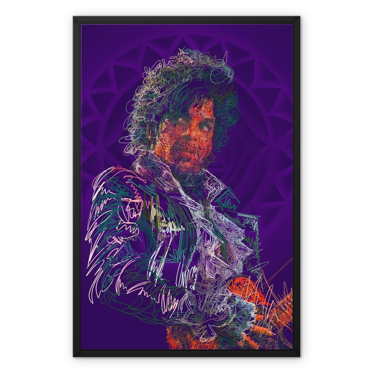 Prince Frequency Framed Canvas