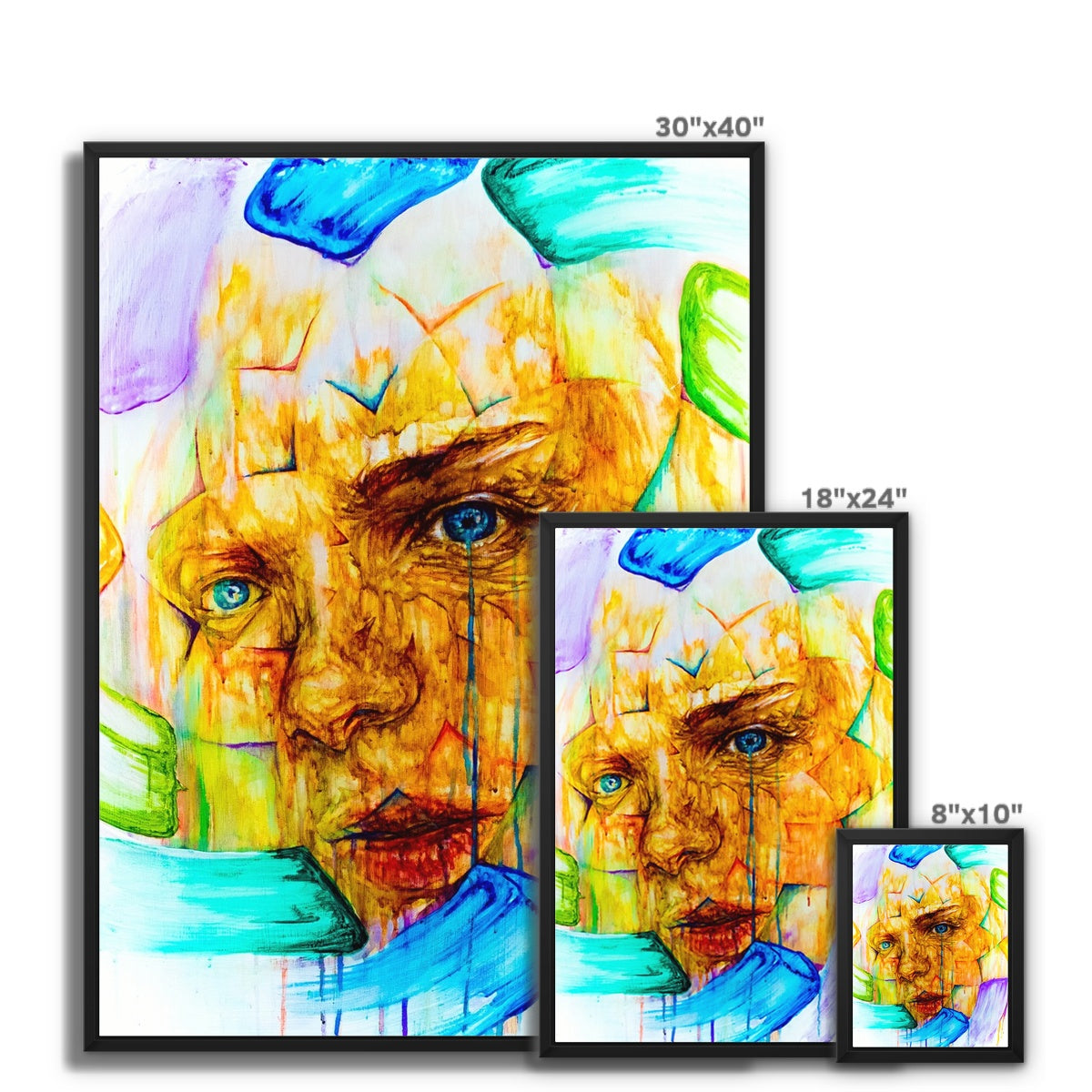 Don't Cry Framed Canvas