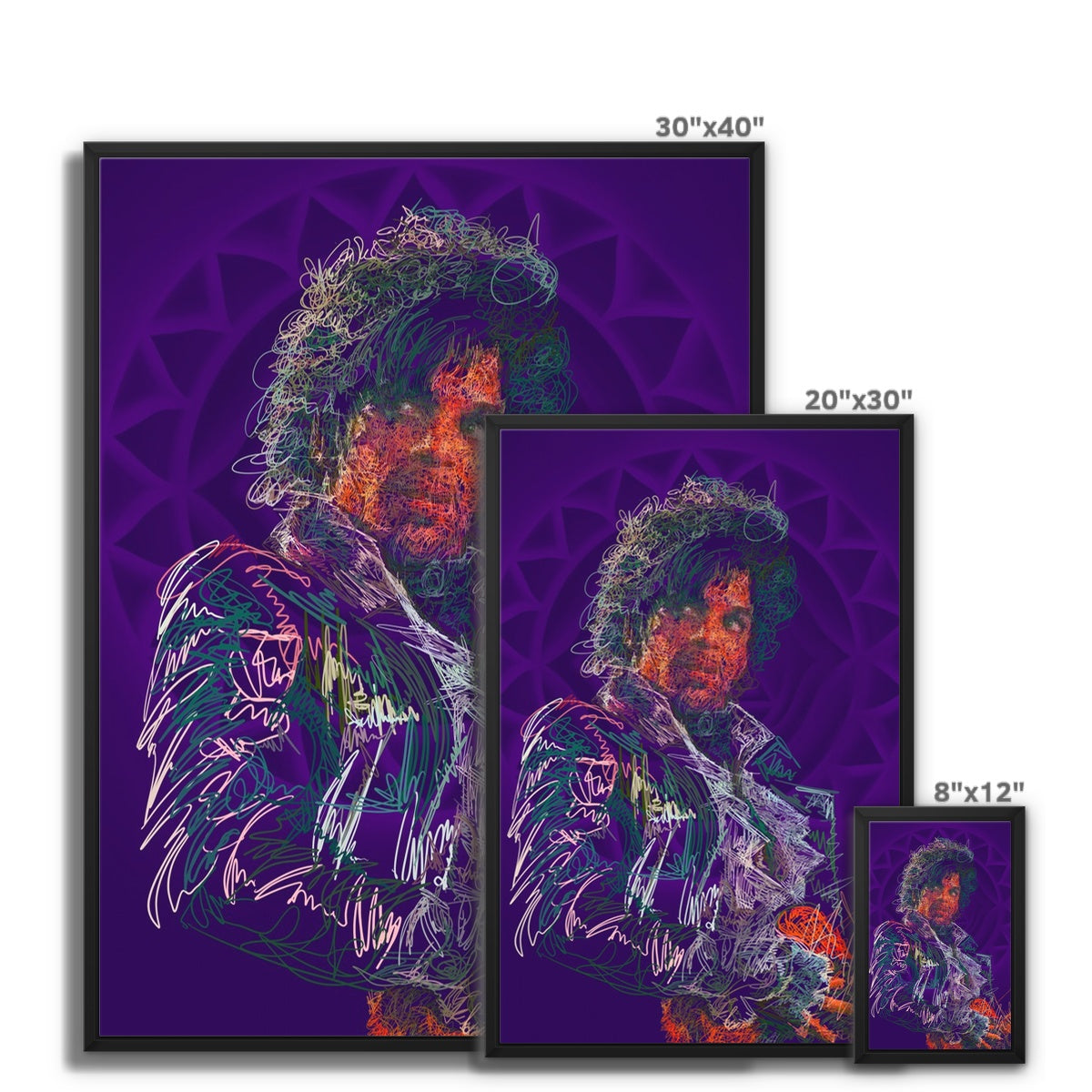 Prince Frequency Framed Canvas