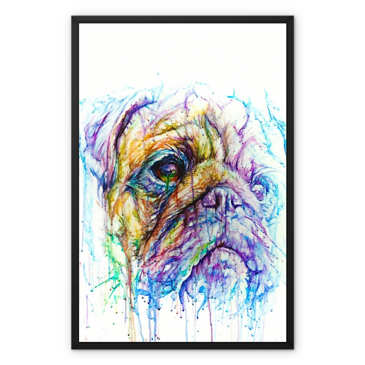 Puggy Framed Canvas