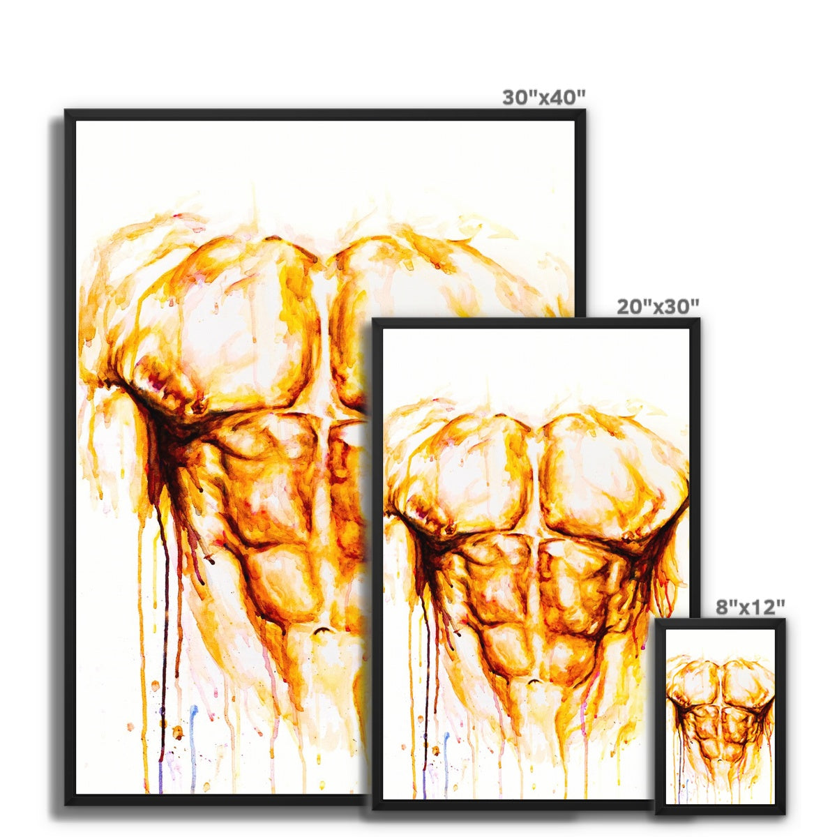 Male Torso Framed Canvas